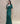 Bottle Green Sequin Western Dress With Cape Style Sleeves