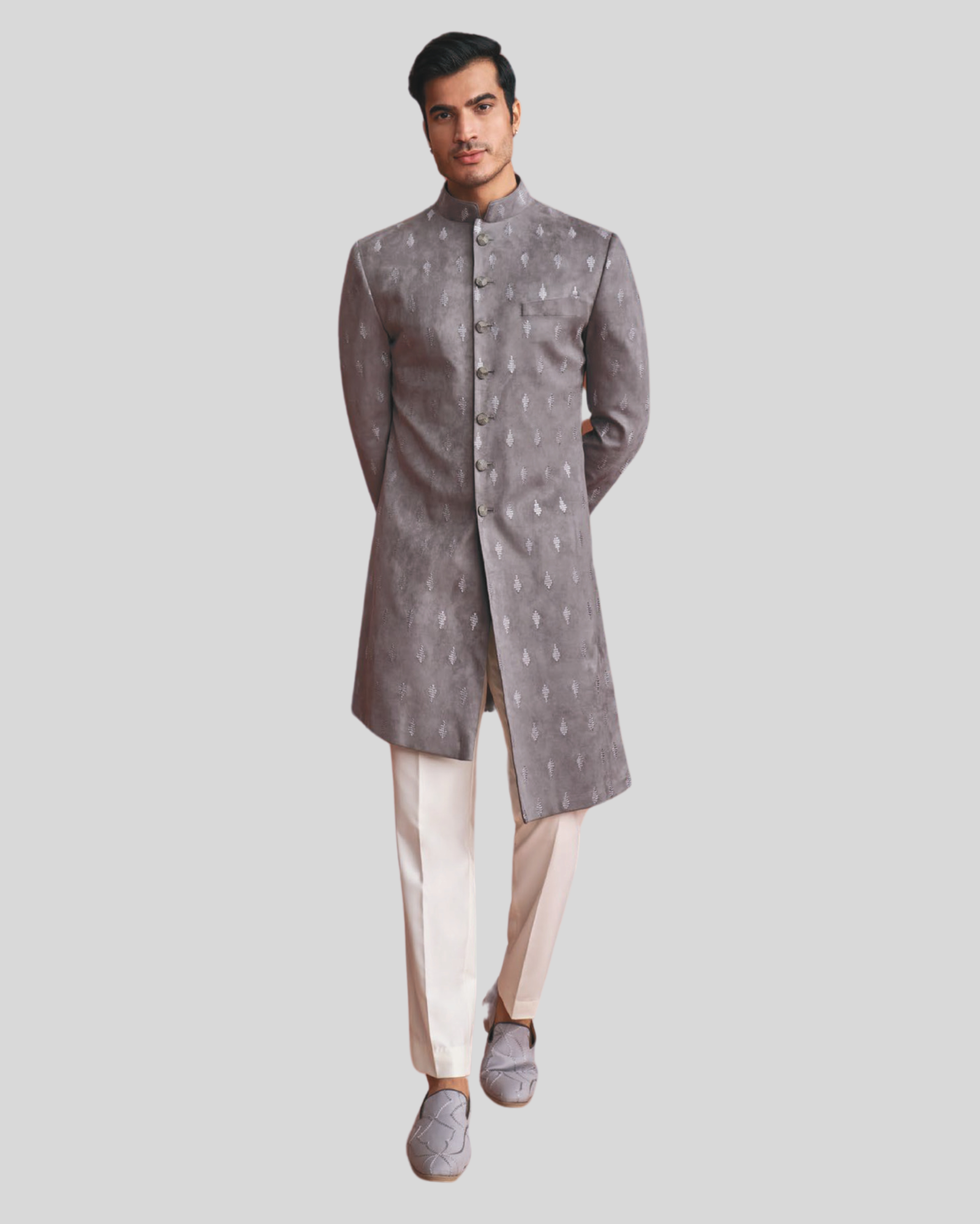 English Grey Indo with Assymetrical Cut