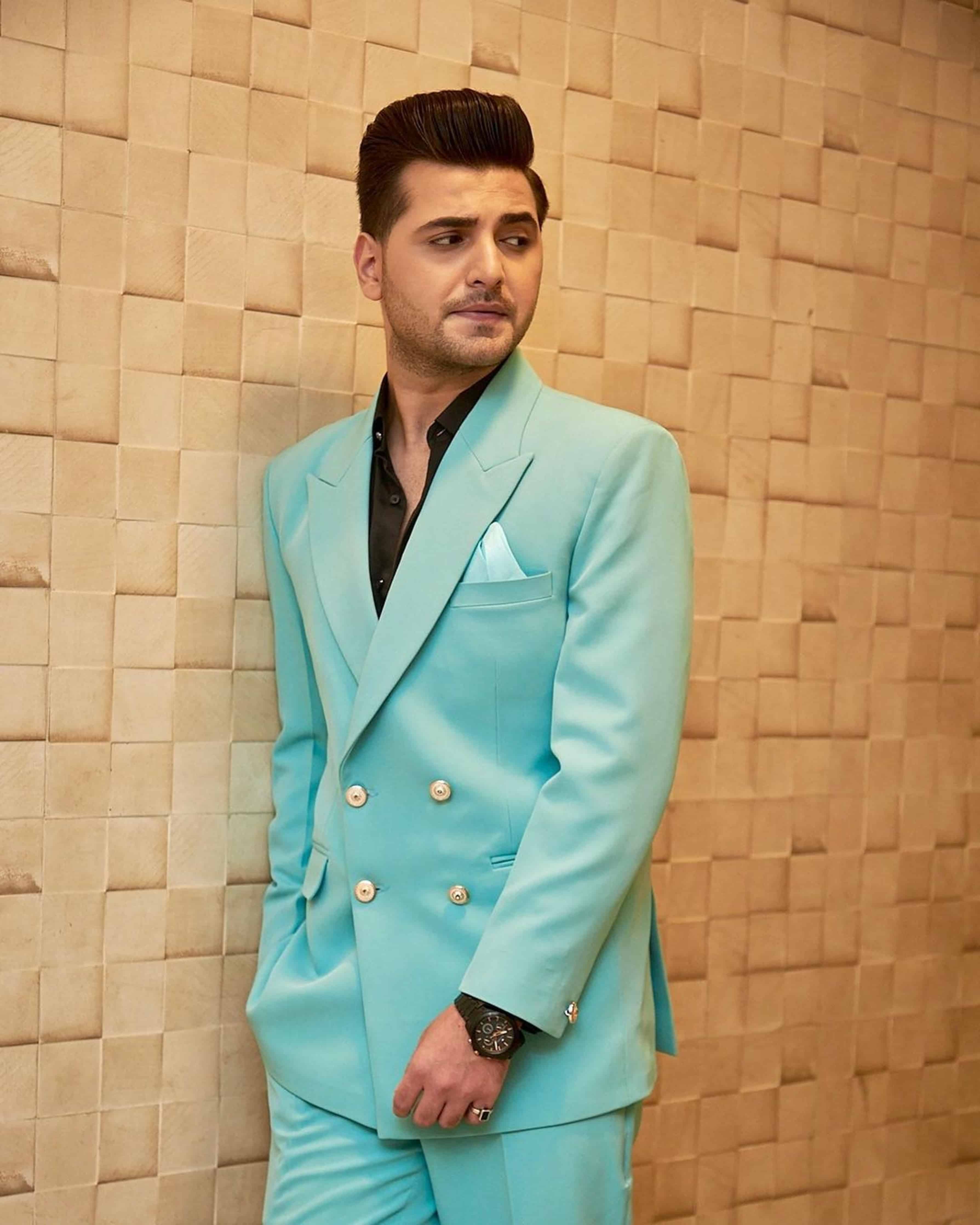 Sky Blue Ethnic 2pc Coat Pant