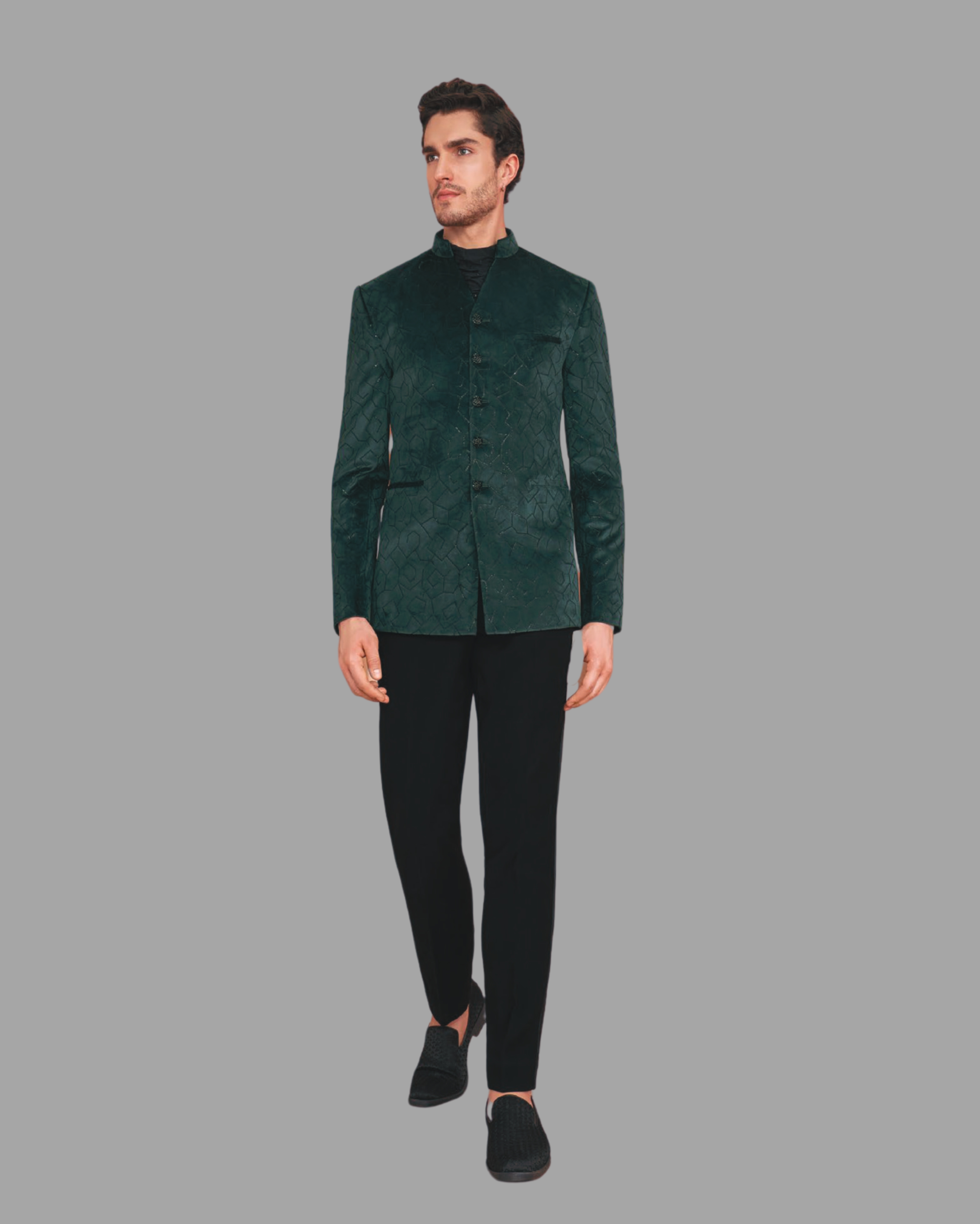 Bottle Green Embellished Jodhpuri
