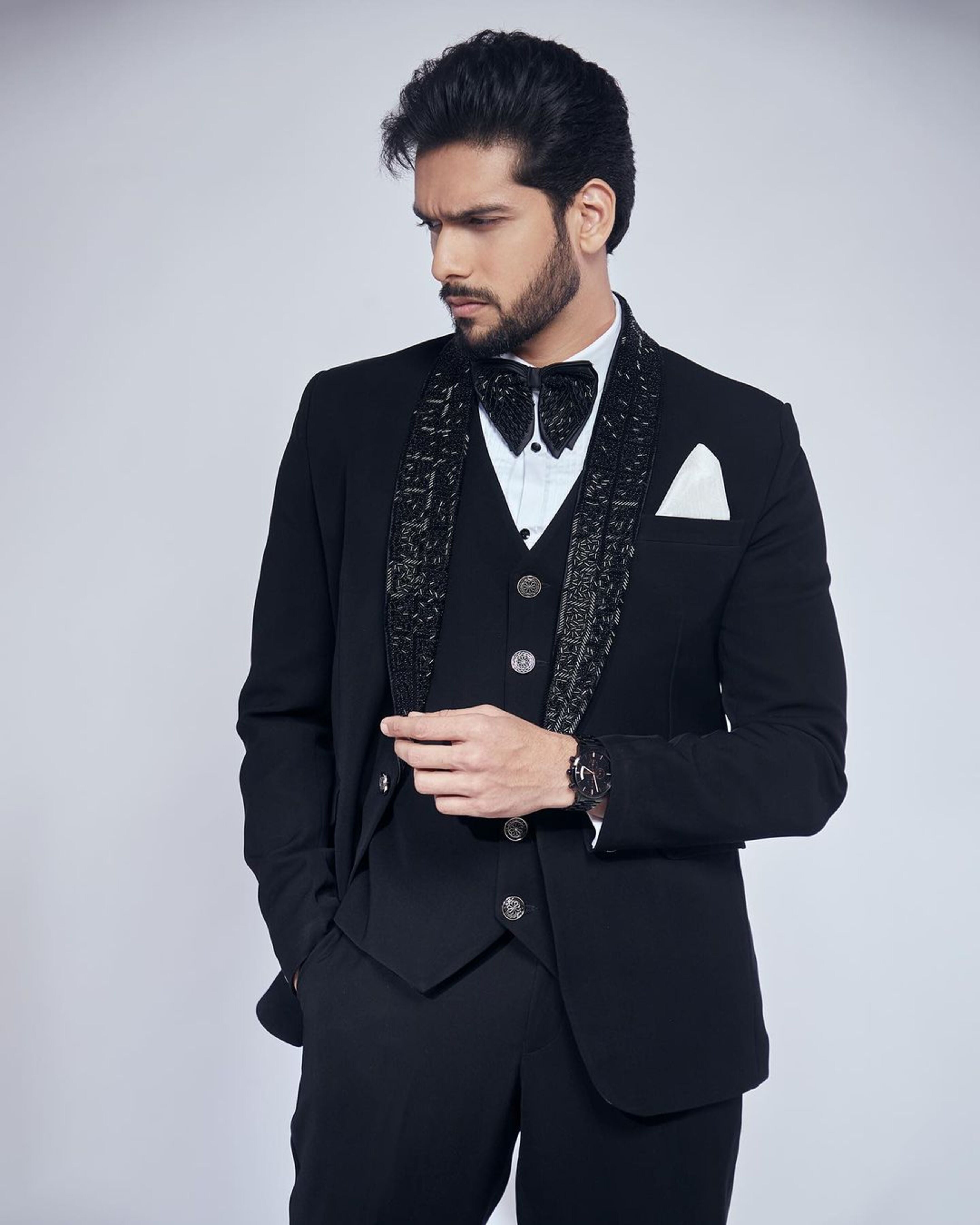 Black 5pcs With Sequence Handwork