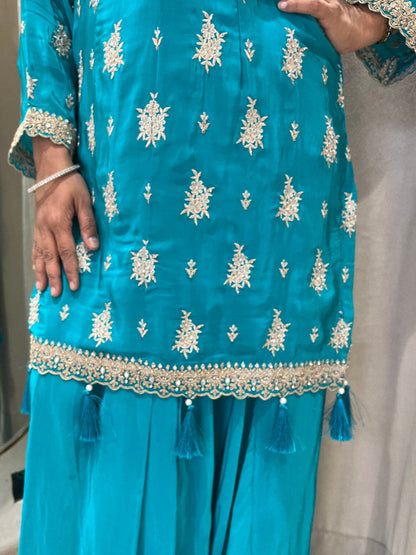 Blue Dhoti Indowestern