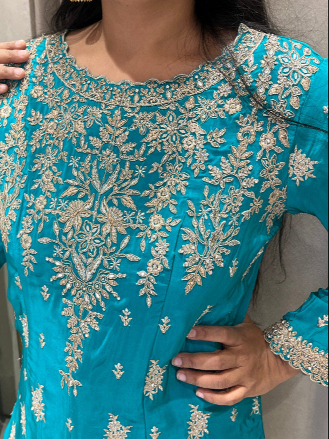 Blue Dhoti Indowestern