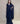 Dark Navy Blue Imported Fabric Indo- Western Gown with Long Shrug and Beads