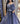 Greyish blue hand embroidered ball gown with designer details