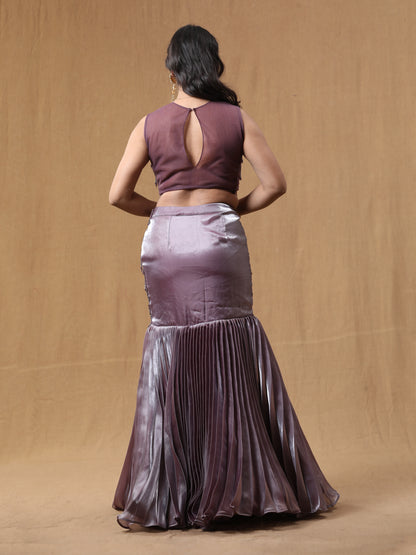 Mettalic Purple Organja Handwork Lehenga Choli