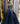 Navy blue halter neck heavy designer hand embroidered ball gown